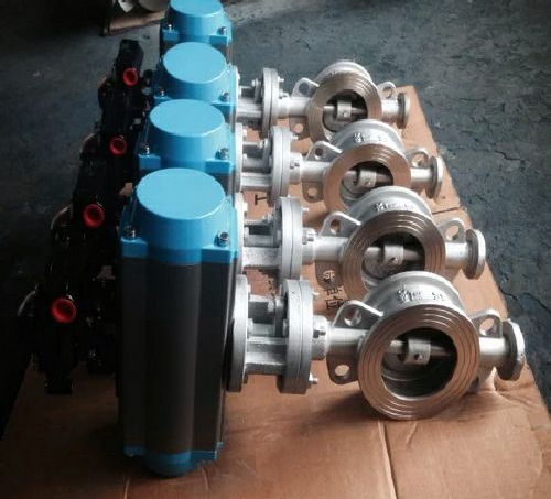 不銹鋼氣動對夾蝶閥 不銹鋼氣動對夾蝶閥